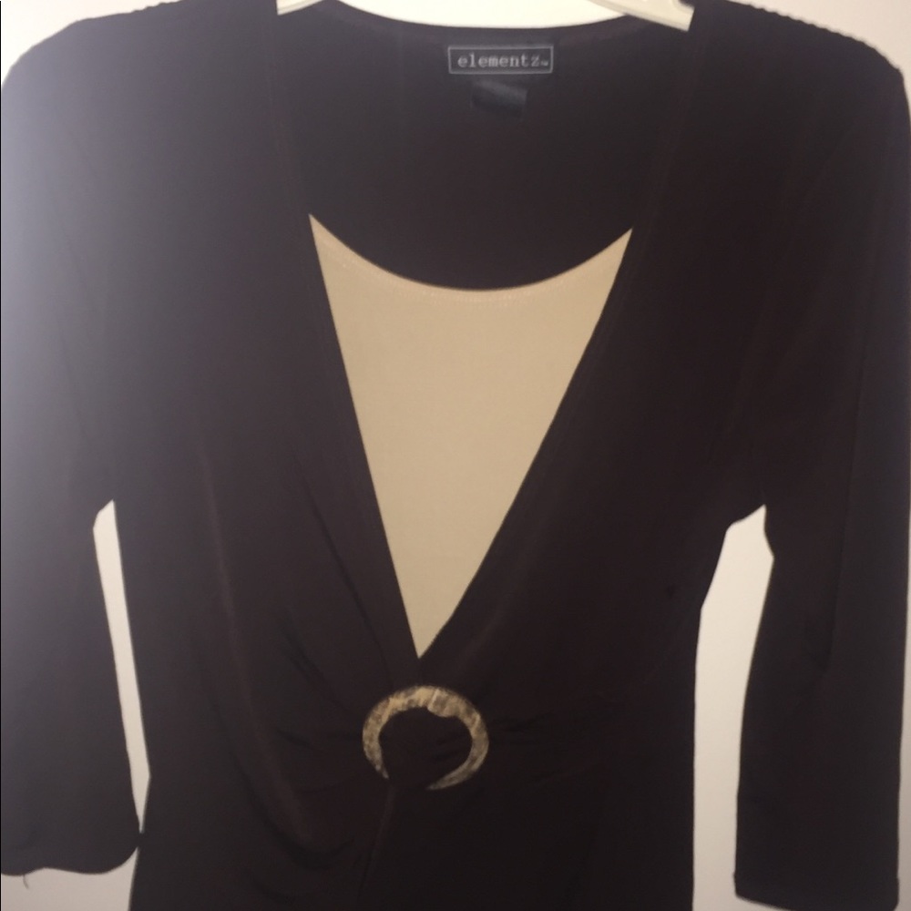 Brown and tan 3 quarter sleeve
